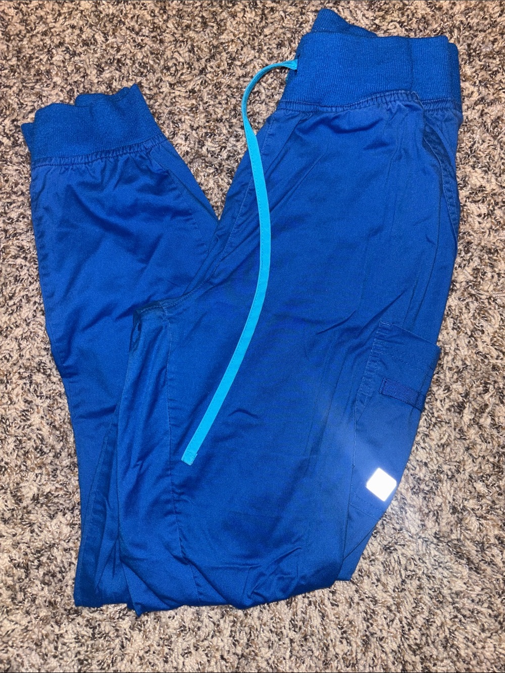 Butter Royal Blue woman’s Joggers scrub pants with light blue Drawstring